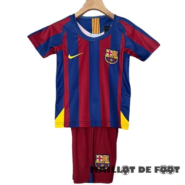 Foot Maillot Pas Cher Domicile Conjunto De Enfant Barcelona Retro 2005 2006 Rouge Bleu