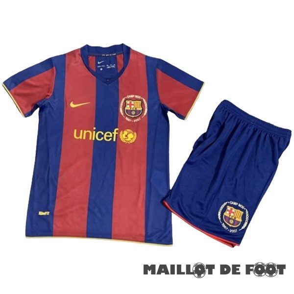 Foot Maillot Pas Cher Domicile Conjunto De Enfant Barcelona Retro 2007 2008 Rouge Bleu