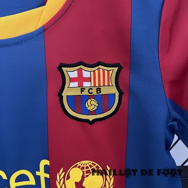 Foot Maillot Pas Cher Domicile Conjunto De Enfant Barcelona Retro 2010 2011 Rouge Bleu