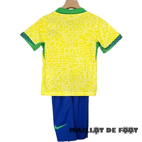 Foot Maillot Pas Cher Domicile Conjunto De Enfant Brésil 2024 Jaune