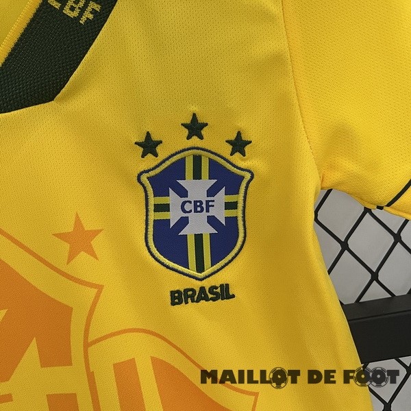 Foot Maillot Pas Cher Domicile Conjunto De Enfant Brésil Retro 1994 Jaune