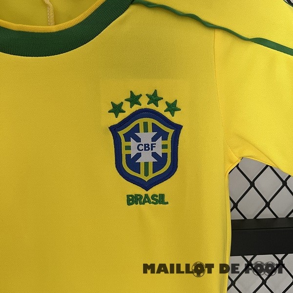 Foot Maillot Pas Cher Domicile Conjunto De Enfant Brésil Retro 1998 Jaune