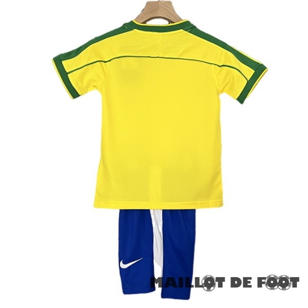 Foot Maillot Pas Cher Domicile Conjunto De Enfant Brésil Retro 1998 Jaune