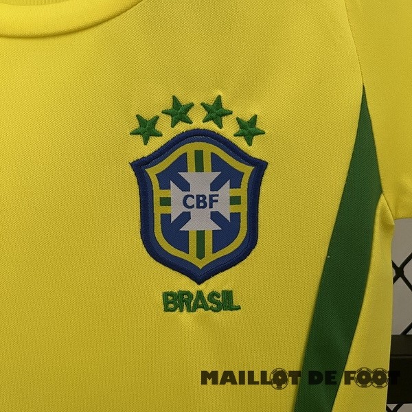 Foot Maillot Pas Cher Domicile Conjunto De Enfant Brésil Retro 2002 Jaune