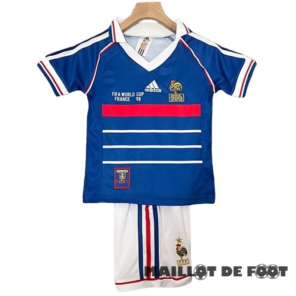 Foot Maillot Pas Cher Domicile Conjunto De Enfant France Retro 1998 Bleu
