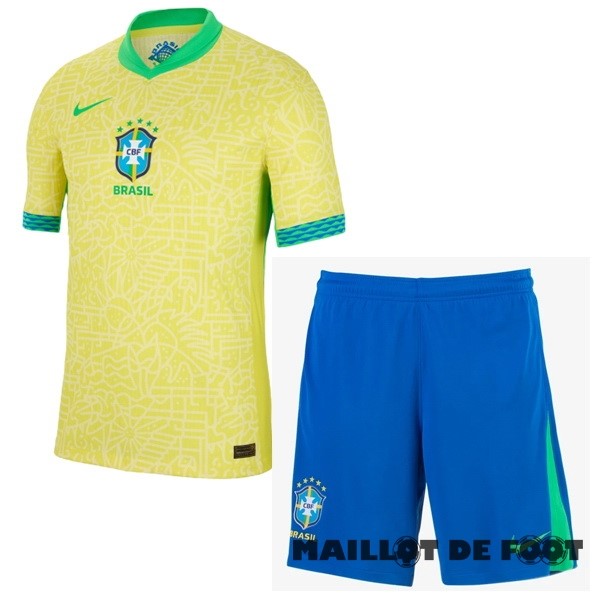 Foot Maillot Pas Cher Domicile Conjunto De Homme Brésil 2024 Jaune