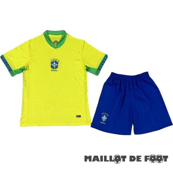 Foot Maillot Pas Cher Domicile Conjunto De Homme Brésil 2024 Jaune