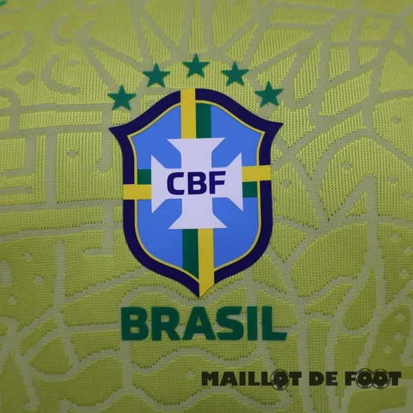 Foot Maillot Pas Cher Domicile Joueurs Maillot Brésil 2024 Jaune Vert