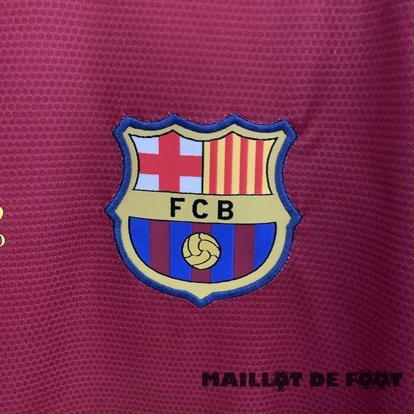 Foot Maillot Pas Cher Domicile Manches Longues Barcelona Retro 2008 2009 Bleu Rouge