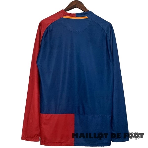 Foot Maillot Pas Cher Domicile Manches Longues Barcelona Retro 2008 2009 Bleu Rouge