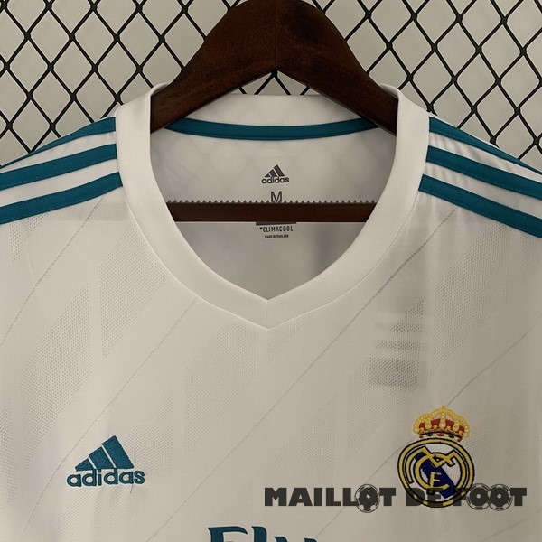 Foot Maillot Pas Cher Domicile Manches Longues Real Madrid Retro 2017 2018 Blanc