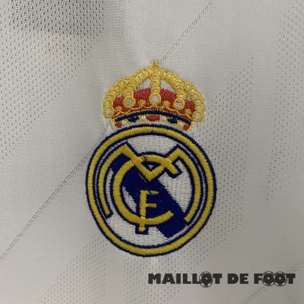Foot Maillot Pas Cher Domicile Manches Longues Real Madrid Retro 2017 2018 Blanc