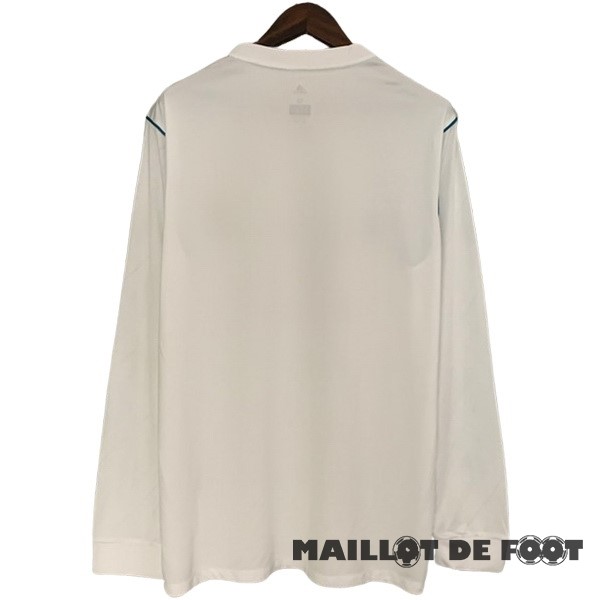 Foot Maillot Pas Cher Domicile Manches Longues Real Madrid Retro 2017 2018 Blanc