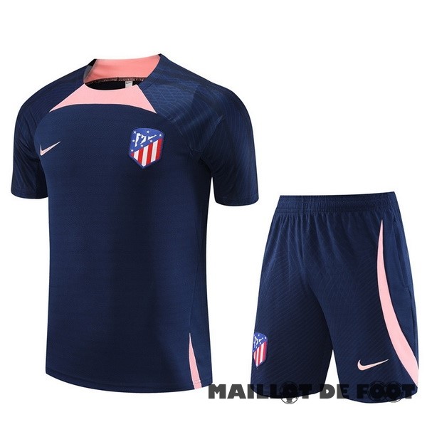 Foot Maillot Pas Cher Entrainement Conjunto Completo Enfant Atlético Madrid 2023 2024 Bleu Marine Rose