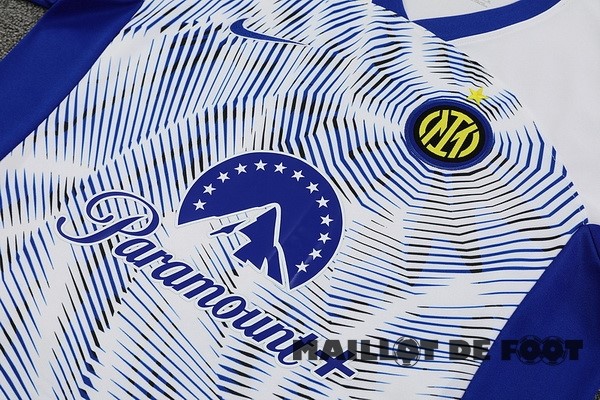 Foot Maillot Pas Cher Entrainement Inter Milán 2023 2024 Blanc Bleu