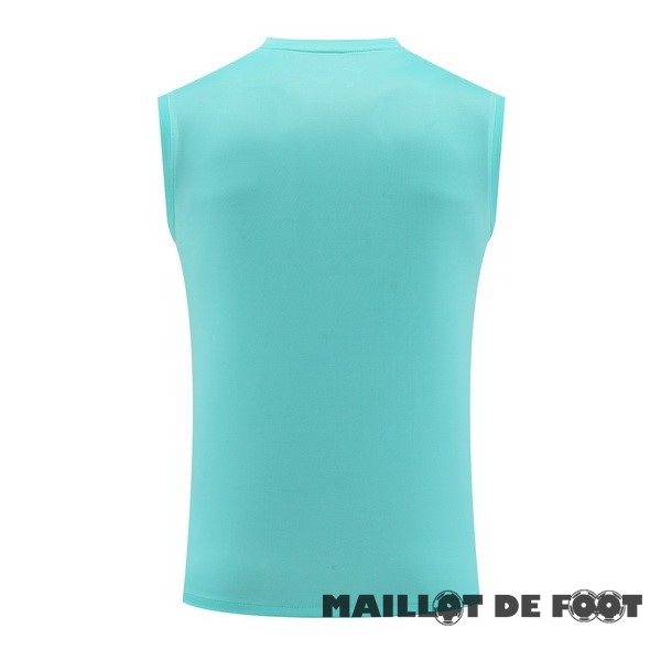 Foot Maillot Pas Cher Entrainement Sans Manches Barcelona 2023 2024 Bleu Vert