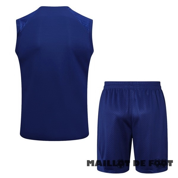 Foot Maillot Pas Cher Entrainement Sans Manches Conjunto Completo Barcelona 2023 2024 Bleu