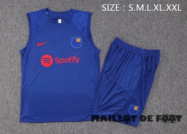 Foot Maillot Pas Cher Entrainement Sans Manches Conjunto Completo Barcelona 2023 2024 Bleu