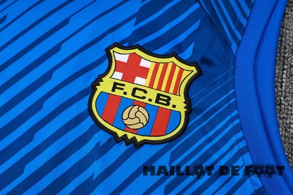 Foot Maillot Pas Cher Entrainement Sans Manches Conjunto Completo Barcelona 2023 2024 Bleu Blanc