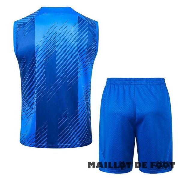Foot Maillot Pas Cher Entrainement Sans Manches Conjunto Completo Barcelona 2023 2024 Bleu Blanc