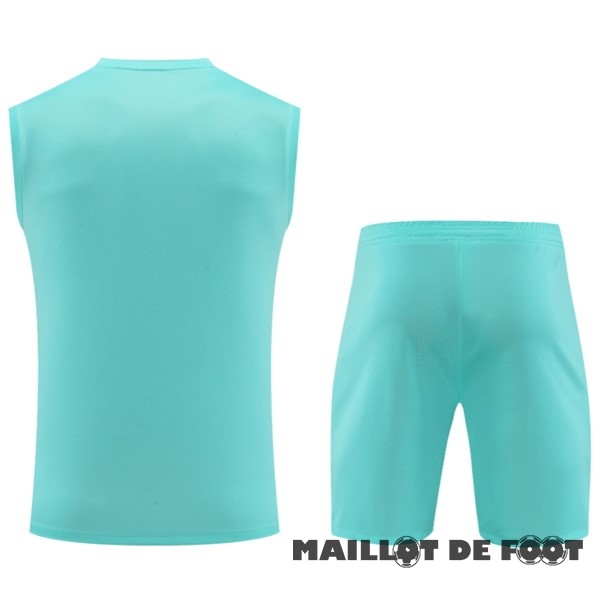 Foot Maillot Pas Cher Entrainement Sans Manches Conjunto Completo Barcelona 2023 2024 Bleu Vert