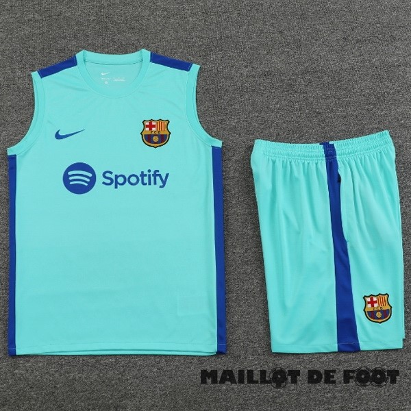 Foot Maillot Pas Cher Entrainement Sans Manches Conjunto Completo Barcelona 2023 2024 Bleu Vert