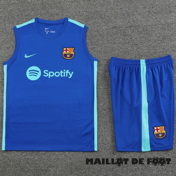 Foot Maillot Pas Cher Entrainement Sans Manches Conjunto Completo Barcelona 2023 2024 I Bleu