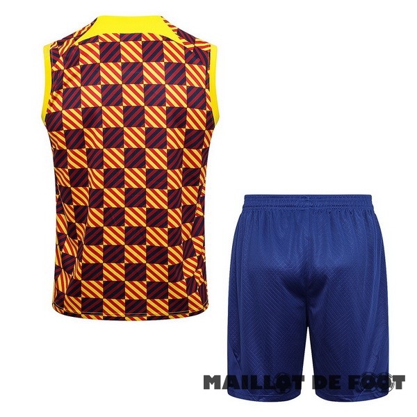 Foot Maillot Pas Cher Entrainement Sans Manches Conjunto Completo Barcelona 2023 2024 Orange Bleu