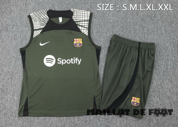 Foot Maillot Pas Cher Entrainement Sans Manches Conjunto Completo Barcelona 2023 2024 Vert
