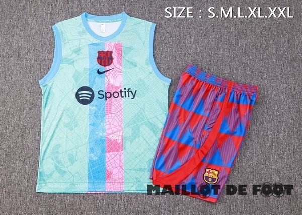 Foot Maillot Pas Cher Entrainement Sans Manches Conjunto Completo Barcelona 2023 2024 Vert