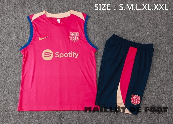 Foot Maillot Pas Cher Entrainement Sans Manches Conjunto Completo Barcelona 2024 2025 Rose Bleu