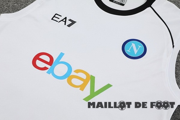Foot Maillot Pas Cher Entrainement Sans Manches Conjunto Completo Napoli 2024 2025 Blanc Bleu