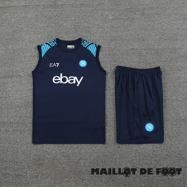 Foot Maillot Pas Cher Entrainement Sans Manches Conjunto Completo Napoli 2024 2025 Bleu