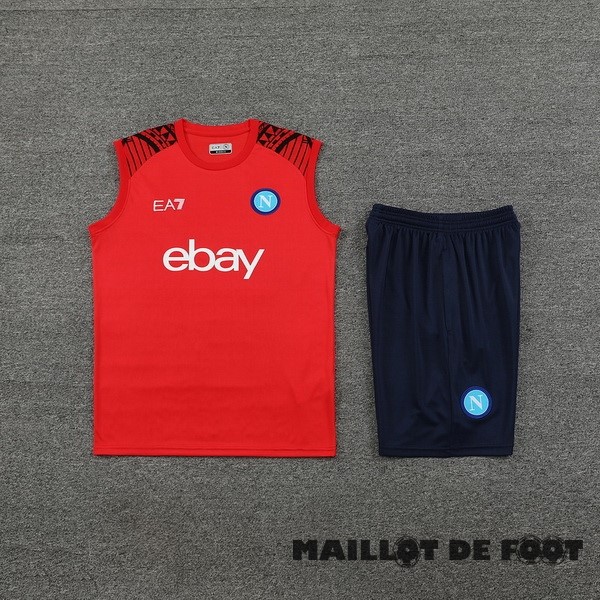 Foot Maillot Pas Cher Entrainement Sans Manches Conjunto Completo Napoli 2024 2025 Rouge Bleu