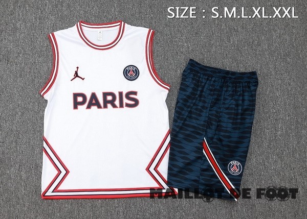 Foot Maillot Pas Cher Entrainement Sans Manches Conjunto Completo Paris Saint Germain 2023 2024 Blanc Rouge