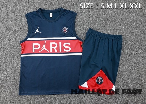 Foot Maillot Pas Cher Entrainement Sans Manches Conjunto Completo Paris Saint Germain 2023 2024 Bleu Marine I Rouge