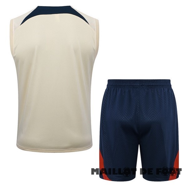 Foot Maillot Pas Cher Entrainement Sans Manches Conjunto Completo Paris Saint Germain 2023 2024 Jaune Bleu