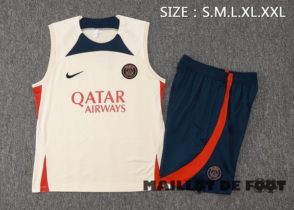 Foot Maillot Pas Cher Entrainement Sans Manches Conjunto Completo Paris Saint Germain 2023 2024 Jaune Bleu