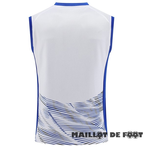 Foot Maillot Pas Cher Entrainement Sans Manches Inter Milán 2023 2024 Blanc Bleu