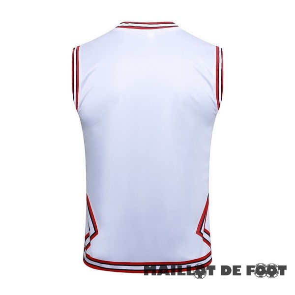 Foot Maillot Pas Cher Entrainement Sans Manches Paris Saint Germain 2023 2024 Blanc Rouge