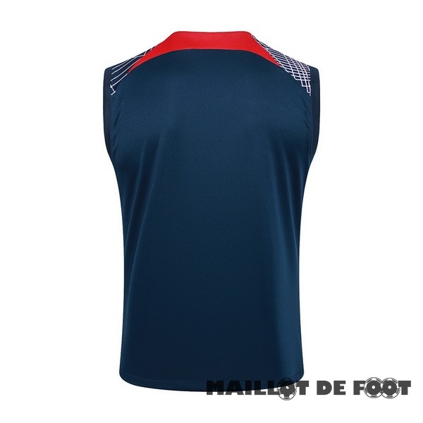 Foot Maillot Pas Cher Entrainement Sans Manches Paris Saint Germain 2023 2024 Bleu Rouge Purpura