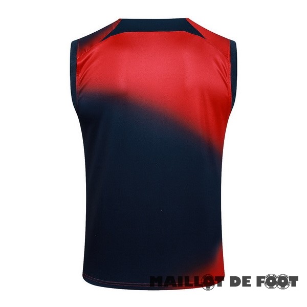 Foot Maillot Pas Cher Entrainement Sans Manches Paris Saint Germain 2023 2024 Rouge Bleu