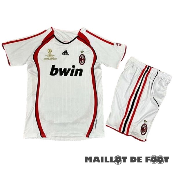 Foot Maillot Pas Cher Exterieur Conjunto De Enfant AC Milan Retro 2006 2007 Blanc