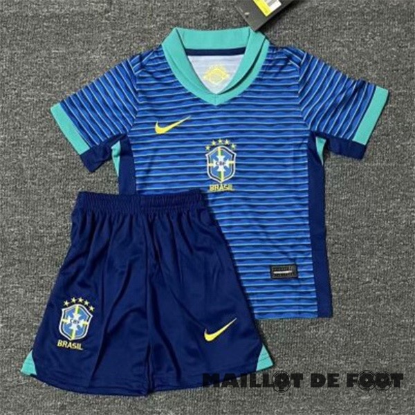 Foot Maillot Pas Cher Exterieur Conjunto De Enfant Brésil 2024 Bleu