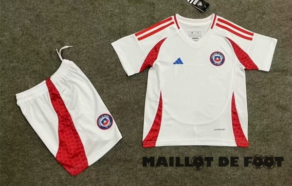 Foot Maillot Pas Cher Exterieur Conjunto De Enfant Chili 2024 Blanc