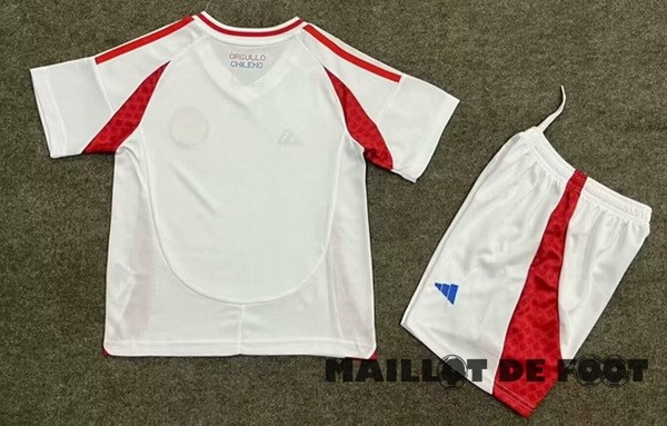 Foot Maillot Pas Cher Exterieur Conjunto De Enfant Chili 2024 Blanc