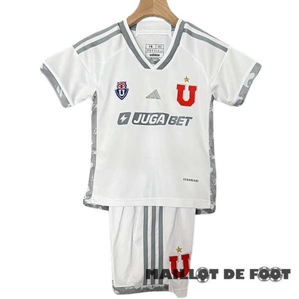 Foot Maillot Pas Cher Exterieur Conjunto De Enfant Universidad De Chili 2024 2025 Blanc
