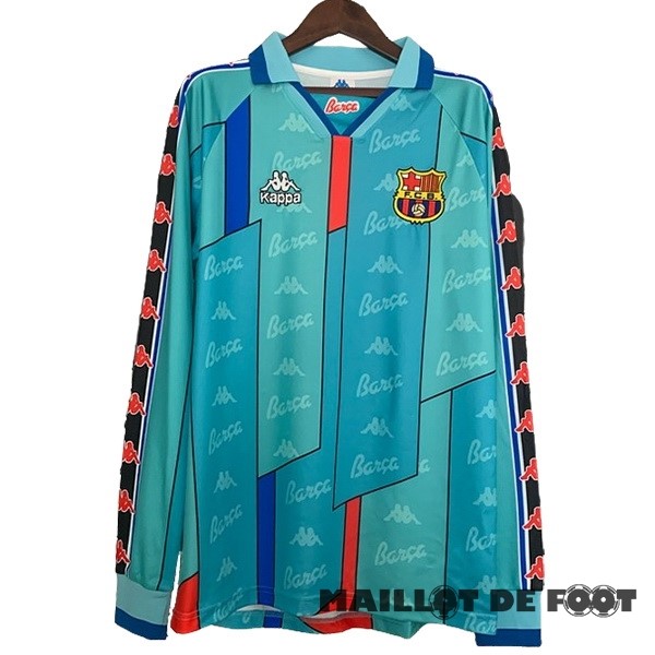 Foot Maillot Pas Cher Exterieur Manches Longues Barcelona Retro 1996 1997 Vert