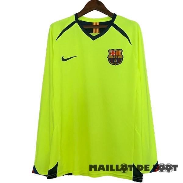 Foot Maillot Pas Cher Exterieur Manches Longues Barcelona Retro 2005 2006 Jaune