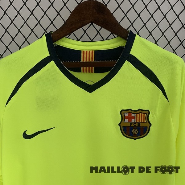 Foot Maillot Pas Cher Exterieur Manches Longues Barcelona Retro 2005 2006 Jaune